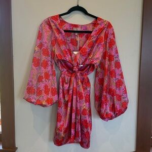 NWT Show Me Your Mumu Christina Mini Dress in Red and Pink Floral Size XS